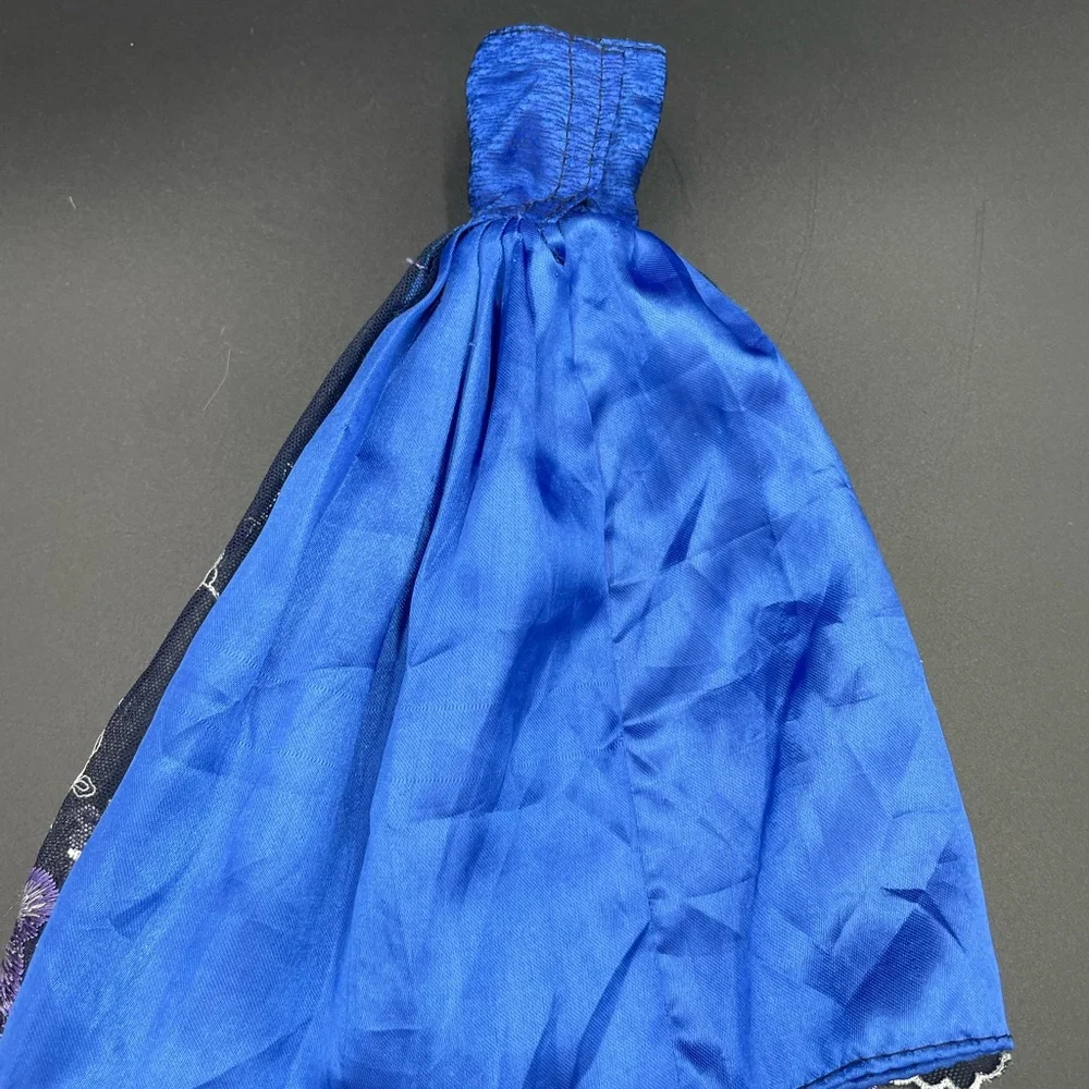 Blue Barbie Embroidered Floral Dress